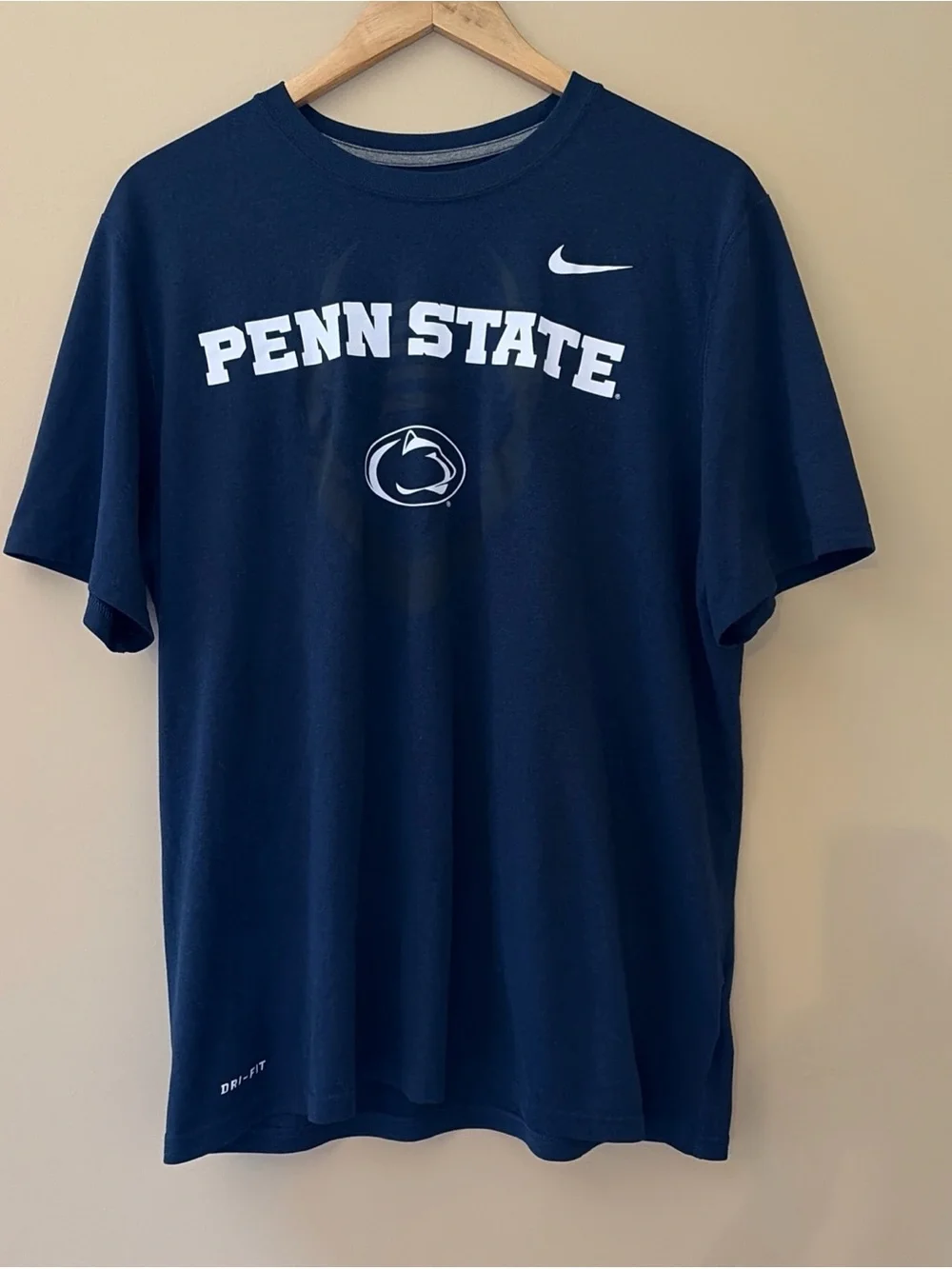 Nike Shirt Mens L Blue Penn State Nittany Lions Short Sleeve Crew Neck Graphic